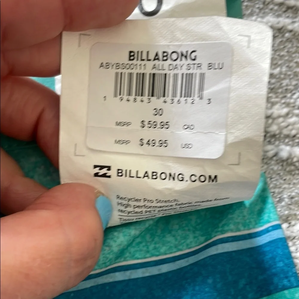 Billabong Blue and Black Gradient Board Shorts